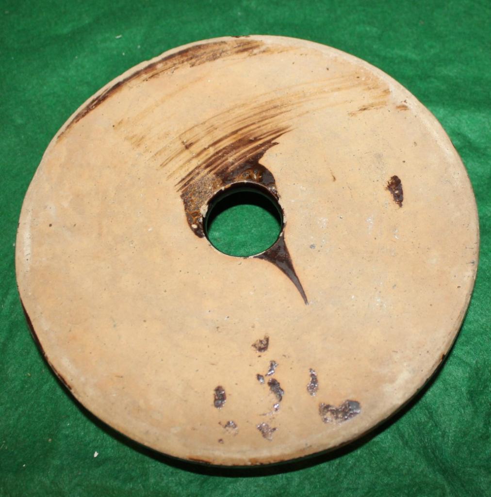 APPROX. 7-1/2" BUTTER CHURN LID, HAS CHIPS