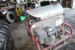 TUFF MFG HOT WATER PRESSURE WASHER, GX340 HONDA ENGINE, HOSE, WAND ON CART, S/N# 27975