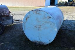 500 GALLON FUEL BARREL, NO PUMP, WAS USED FOR WASTE OIL, APPROX ABOUT 75 GALLONS IN TANK