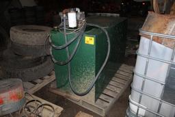 5' X 2' X 3' DIESEL BARREL, 12 VOLT PUMP, AUTO NOZZLE