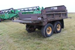 7' X 9' STEEL BOX HYD DUMP TRAILER, TANDEM AXLE, NO TITLE