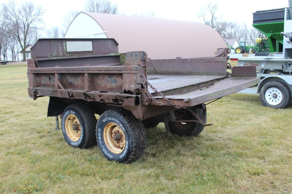 7' X 9' STEEL BOX HYD DUMP TRAILER, TANDEM AXLE, NO TITLE