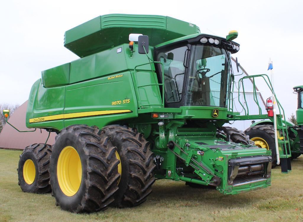 2011 JOHN DEERE 9870 STS COMBINE, AUTO TRAC, 2WD, PRO DRIVE, HARVEST SMART, DIFF LOCK,