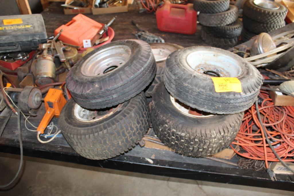 6 LAWN AND GARDEN TRACTOR TIRES AND RIMS