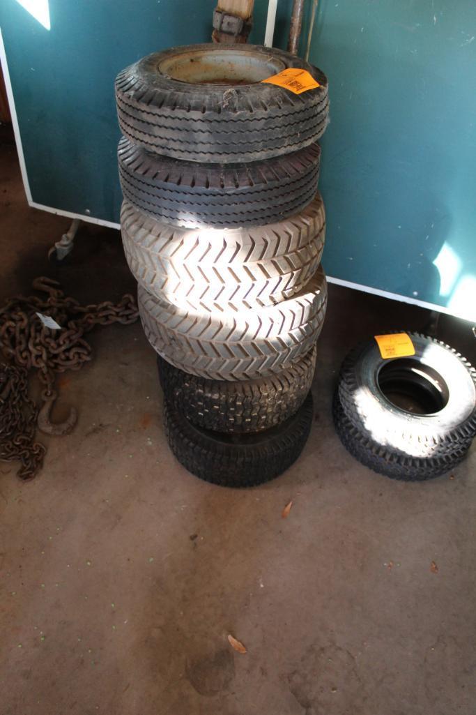 6 LAWN AND GARDEN TRACTOR TIRES AND RIMS