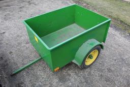 John Deere Style 2 Wheel Yard Trailer, Slide out end gate, Built by K&M MFG.