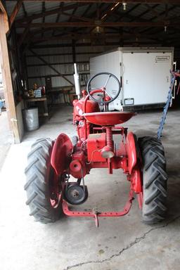 FARMALL CUB TRACTOR, HAS BEEN RESTORED, MID SICKLE MOWER SELLS SEPARATELY