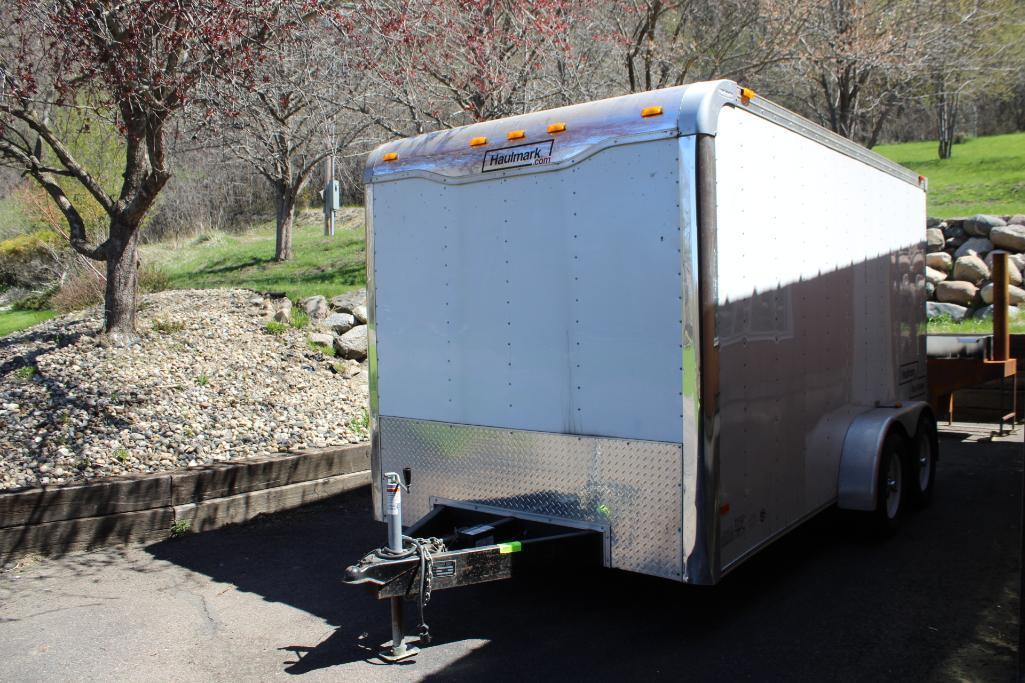 *** 2007 6'X14' HAULMARK RACE TRAILER, TANDEM AXLE, FOLD DOWN RAMP DOOR, SIDE SERVICE DOOR,