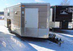 *** 2019 8' X 17'V AMERICAN SURPLUS ICE CASTLE FISH HOUSE, GS TRAILERS SINGLE AXLE CRANK DOWN FRAME,