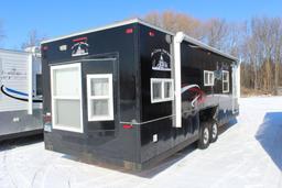 *** 2016 8' X 24'V AMERICAN SURPLUS ICE CASTLE FISH HOUSE, VALLEY HYD. TANDEM AXLE FRAME,