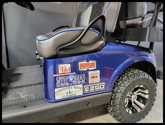 2015 RXV Chassis Refurbished in 2021: EZ GO Valor Gas EX1 Golf Cart with Custom Embroidered St.