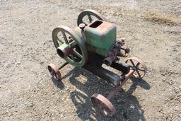 John Deere Model "E" Engine on a Steel Wheel Cart, Engine is Loose