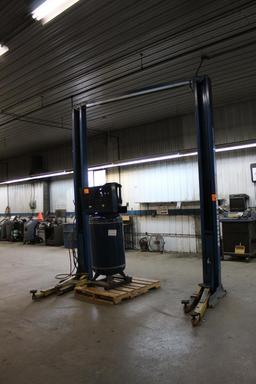 Benwil Model GPOA-7 7000LB 2 Post Car Hoist, Electric over Hydraulic Single Phase