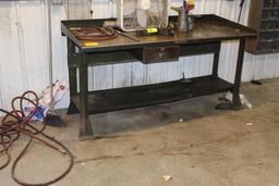 29" x 72" Hallowell Steel Work Bench with 1 Drawer