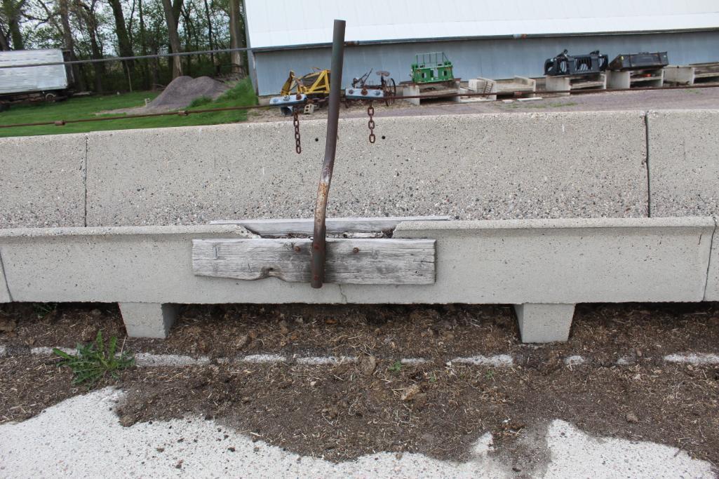 (12) 10' CEMENT J BUNKS AITH RAILS AND CABLE, (6) HAVE SOME DAMAGE, $ X 12