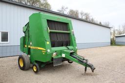 JOHN DEERE 568 ROUND BALER, 5' PICKUP, NET WRAP OR TWINE TIE, AUTO PUSH OFF, 540 PTO,