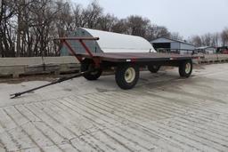 122"X20' STEEL DECK BALE TRAILER ON PARKER GEAR, EXT HITCH, 11.00-20 TIRES