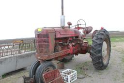 1947 FARMALL M, NF, FENDERS, 12 VOLT, ELECTRONIC IGNITION, PTO, PULLEY, CEMENT WHEEL WEIGHTS,