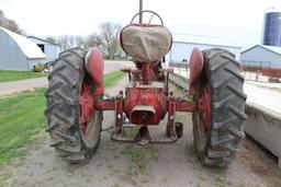 1947 FARMALL M, NF, FENDERS, 12 VOLT, ELECTRONIC IGNITION, PTO, PULLEY, CEMENT WHEEL WEIGHTS,