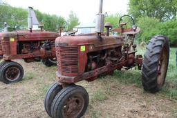 FARMALL H, GAS, NF, PTO, REAR WHEEL WEIGHTS, 13.6-38'S, S/N# 268045, RUNS