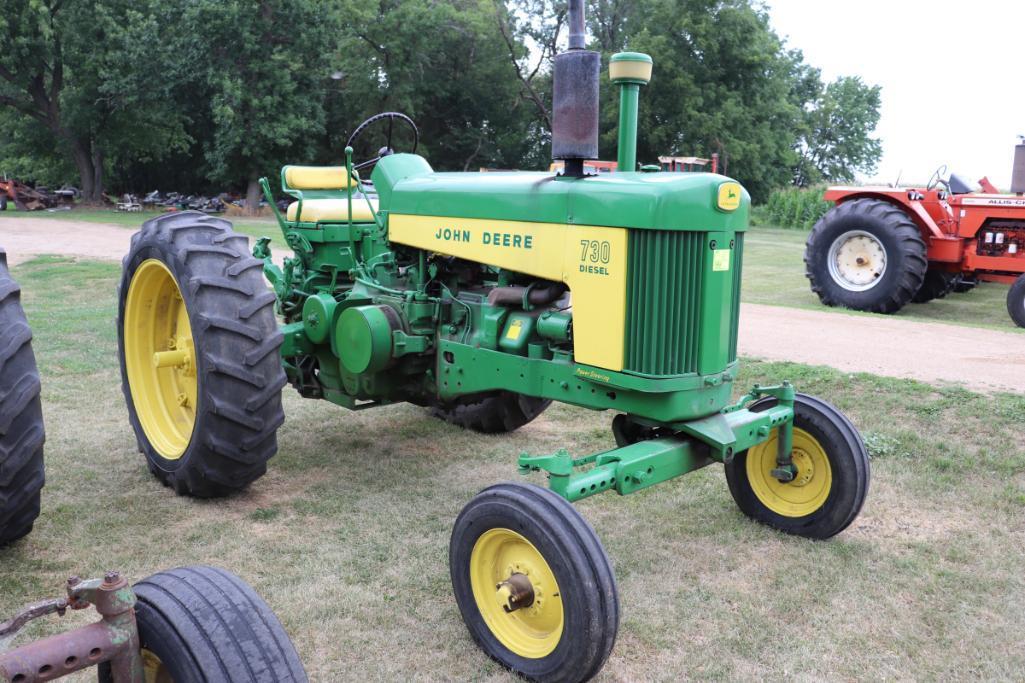 John Deere 730 Dsl, WF, PS, 15.5-38, 3pt, PTO, 1 Hyd, Custom Power Trol, Older Restoration, 3139