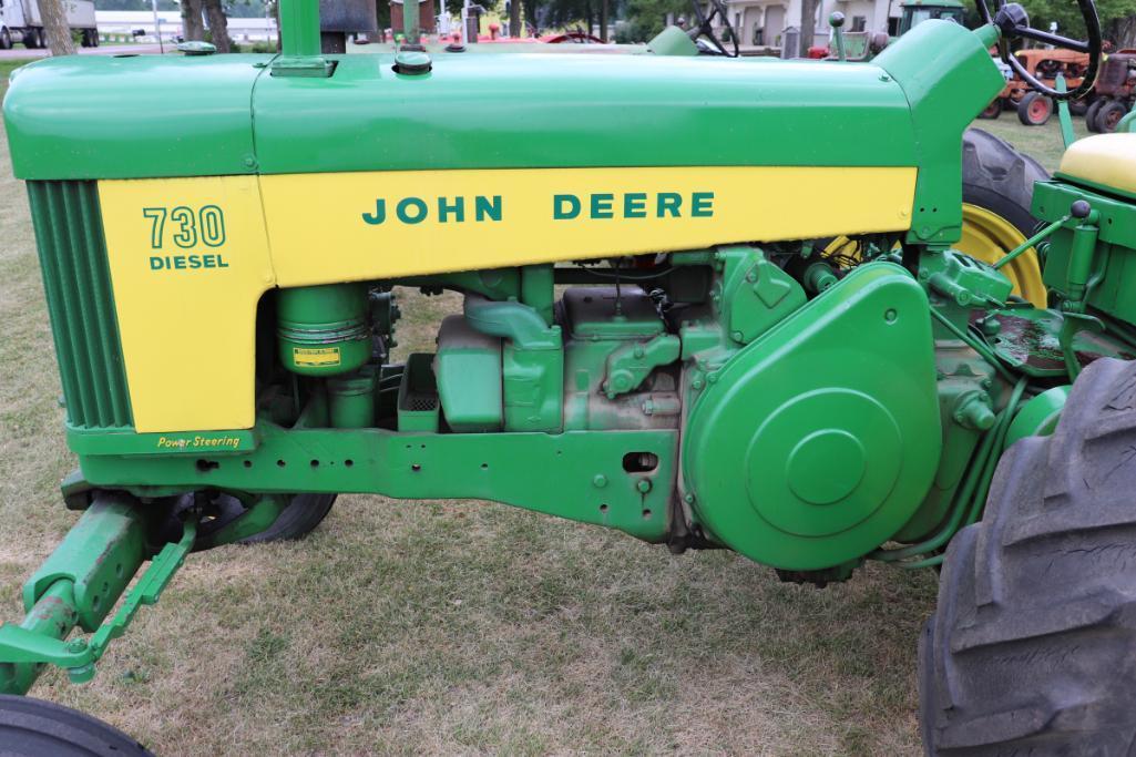 John Deere 730 Dsl, WF, PS, 15.5-38, 3pt, PTO, 1 Hyd, Custom Power Trol, Older Restoration, 3139
