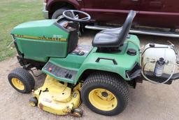 John Deere 425 Lawn Tractor, Hyd Lift Deck, 1971 Hrs, 54" Deck, Hydro, Poly Sprayer w/ Pump