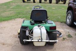 John Deere 425 Lawn Tractor, Hyd Lift Deck, 1971 Hrs, 54" Deck, Hydro, Poly Sprayer w/ Pump