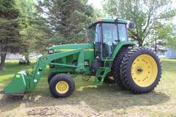 1997 JOHN DEERE 7810 2WD TRACTOR, POWER QUAD, 3SCV, 3PT, 1000 PTO, GOODYEAR 14.9R46 HUB DUALS