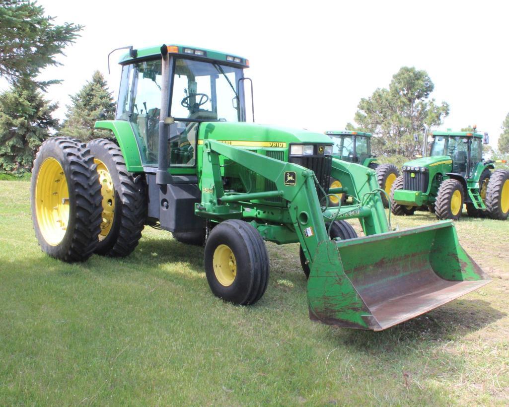 1997 JOHN DEERE 7810 2WD TRACTOR, POWER QUAD, 3SCV, 3PT, 1000 PTO, GOODYEAR 14.9R46 HUB DUALS