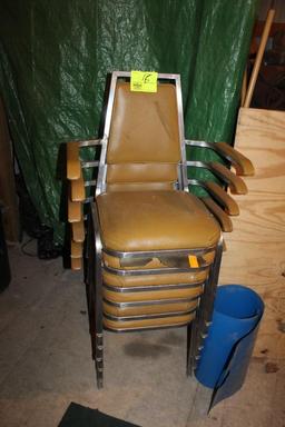(6) STACKING CHAIRS WITH ARM RESTS
