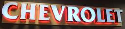 Chevrolet Approx 25'x52" Letter Sign, Lighted, Works, Letters Are Approx 37" Tall, Original Sign