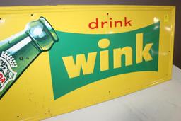 18"x54" Drink WINK, Single Sided Sign, Embossed, 5-69, S.S. Co.