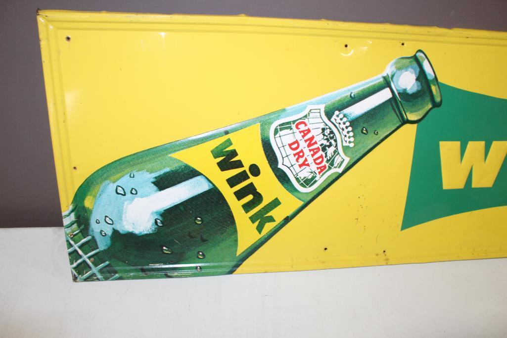 18"x54" Drink WINK, Single Sided Sign, Embossed, 5-69, S.S. Co.