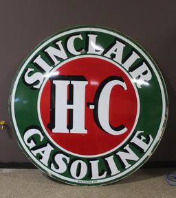 72" Round Sinclair H-C Double Sided Porcelain Sign