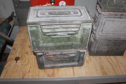 (5) AMMO BOXES, VARIOUS SIZES