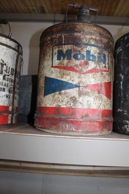 (3) MOBIL 5 GALLON OIL CANS