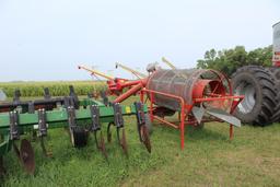 SIOUX ROTARY GRAIN SCREENER, ON CART, LOADING AUGER