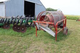 SIOUX ROTARY GRAIN SCREENER, ON CART, LOADING AUGER