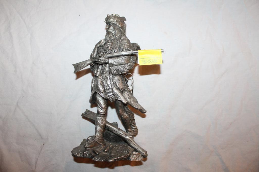 "The Fur Trapper" Pewter Sculpture by Jim Ponter, 1686/4500, 10"