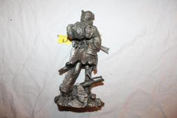 "The Fur Trapper" Pewter Sculpture by Jim Ponter, 1686/4500, 10"