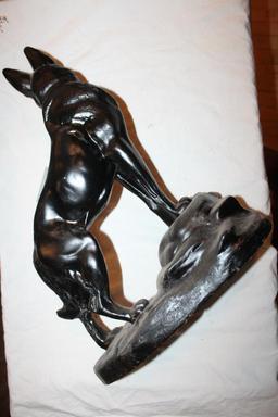 Dog Sculpture, Plaster, 18"hx13"
