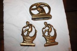 (3) Naked Woman Sculptures, Metal, 7"