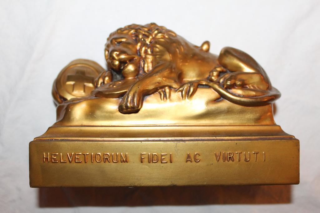 Lion Sculpture, HELEVETIORUM FIDEI AC VIRTUTI, JB 1570, 5"hx8"