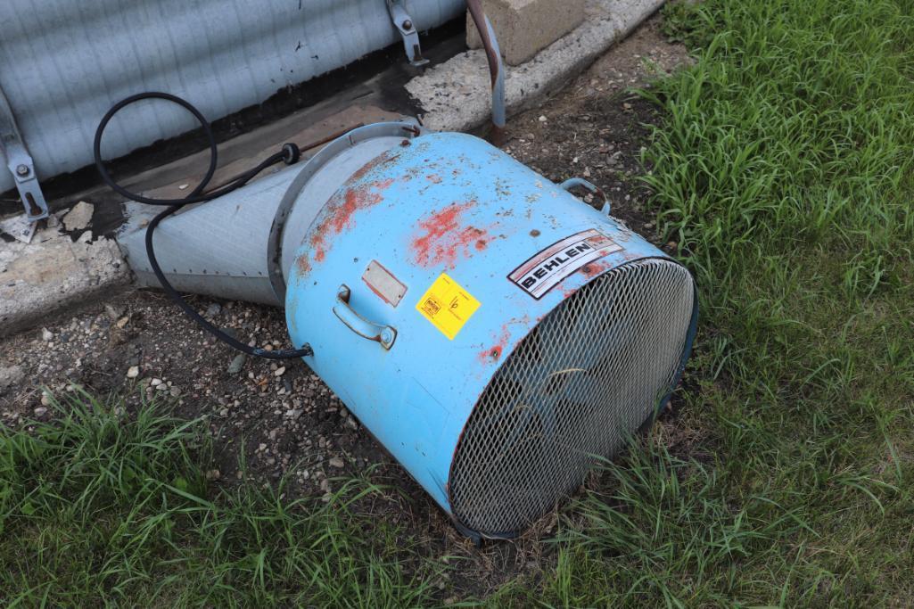 18" Behlen Aeration Fan, 3ph, on bin 3