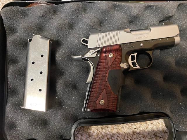 KIMBER ULTRA CDP II 45 ACP, CRIMSON TRACE, LASER GRIPSM 2 CLIPS, HARD CASE, SN KU210369,