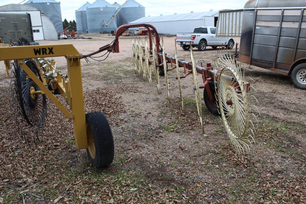 Sitrex 9 Big Wheel Hay Rake, Rear Steerable Axle,