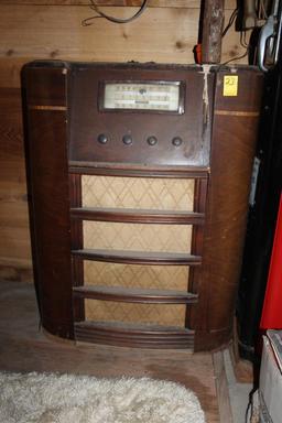 Coronado Wooden Radio, Floor Model, Untested, Water Damage