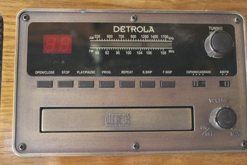 Detrola AM/FM Radio, Cassette, CD Player, and Turntable