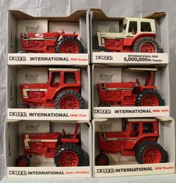 (6) 1/16 IH 66 SERIES SET, IH 1066 5 MILLIONTH TRACTOR, IH 1566, IH 1466 TURBO, IH 1066 ROPS,